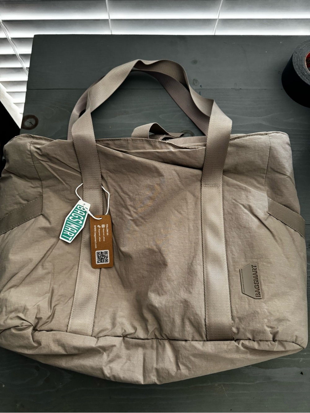 Bagsmart Taupe Duffel Tote Bag for Men